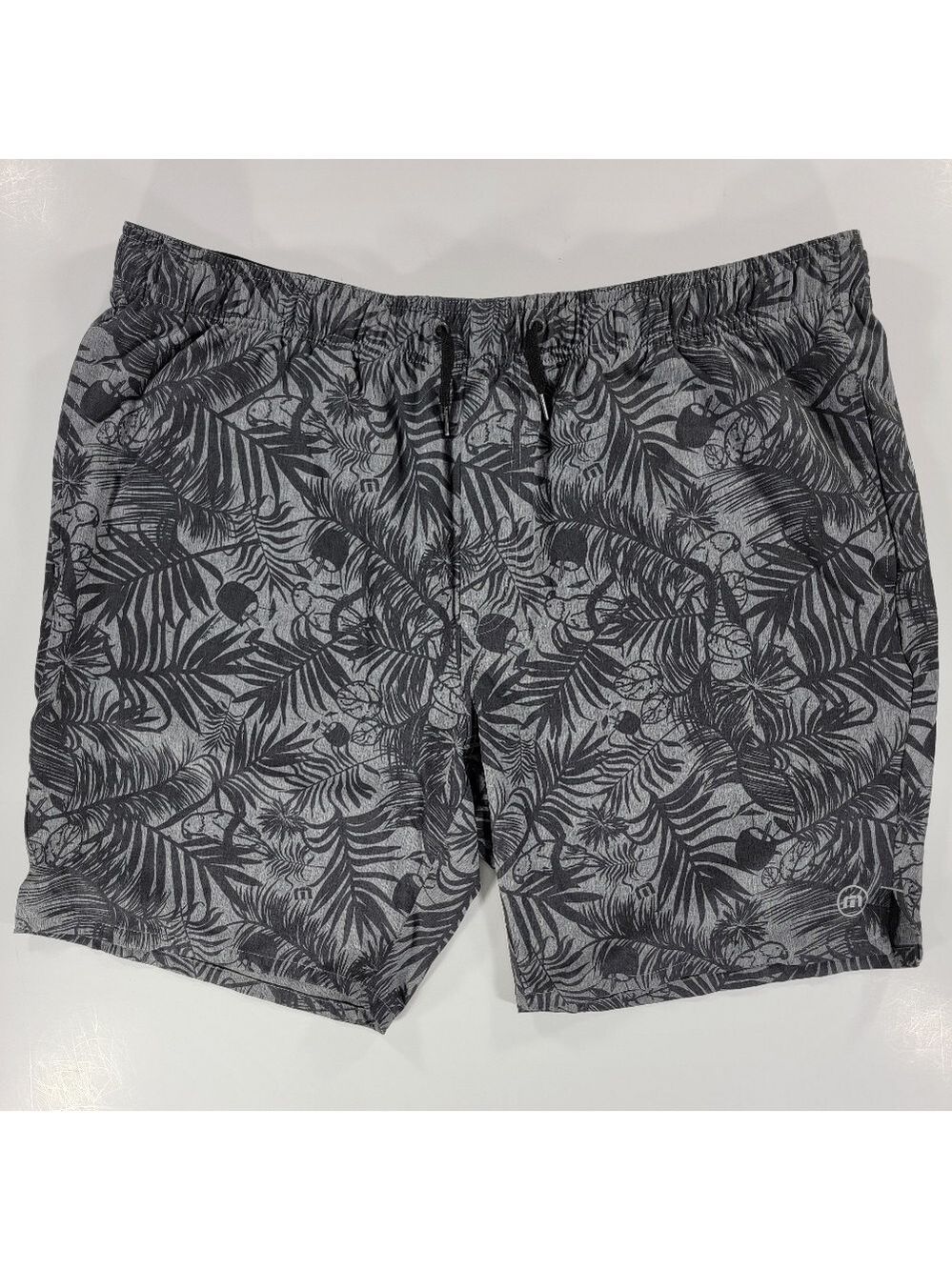 Travis  Mathew Breakwater Active Shorts Quiet Shade Tropical Gray Men's XXL 2XL